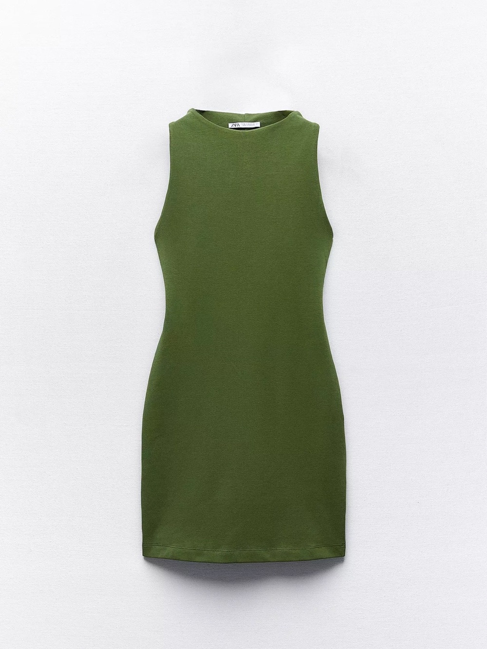 Zara Olive Green Sleeveless Mini Dress
